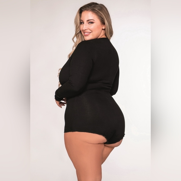 DREAMGIRL | Romantic Reverie Sleep Romper in Black sz 2X - Picture 2 of 4